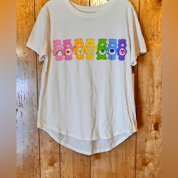 NWT Care Bears Rainbow Group Babydoll T Shirt - JR Women’s - Picture 1 of 3